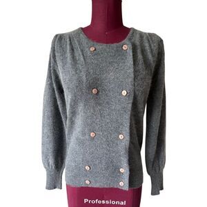 Outlander Button Front Sweater  Gray Wool Angora size Small